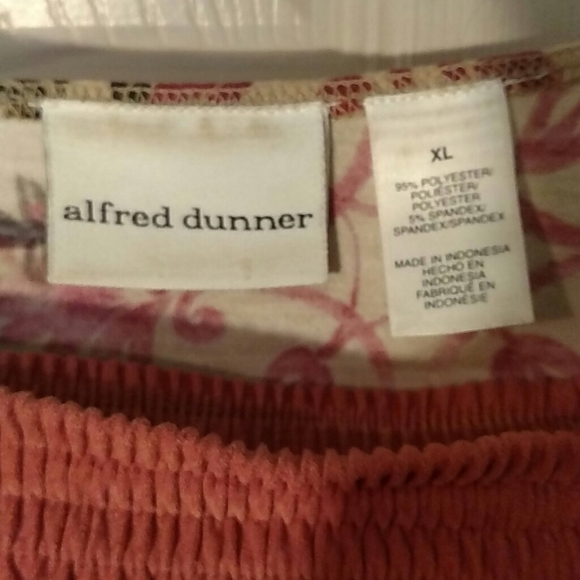 Alfred Dunner 2 piece set XL blouse size 14 salmon - Picture 2 of 5